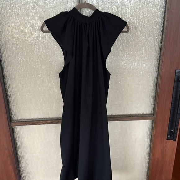 Victoria Beckham black flutter sleeve pocket dress high button neck size 10 - Picture 12 of 12